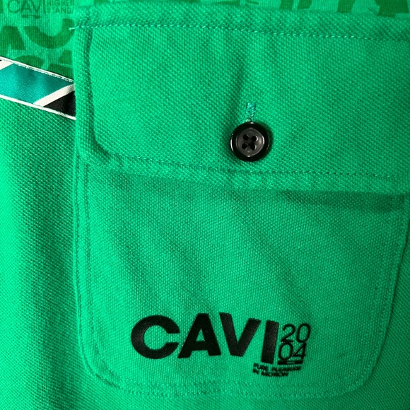 CAVI MEN’S GREEN, WHITE, & BLACK SS POLO. GOOD CONDITION. SIZE XL - Picture 3 of 6